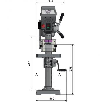 OPTIdrill D23Pro-SET Tischbohrmaschine 400V mit Keilriemenantrieb, incl. BMP100 Maschinen-Schraubstock