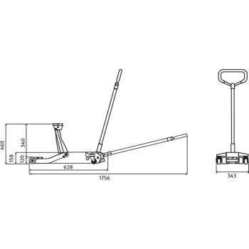 UNICRAFT SRWH 3001 SIL Spezial-Rangierwagenheber 3,0t